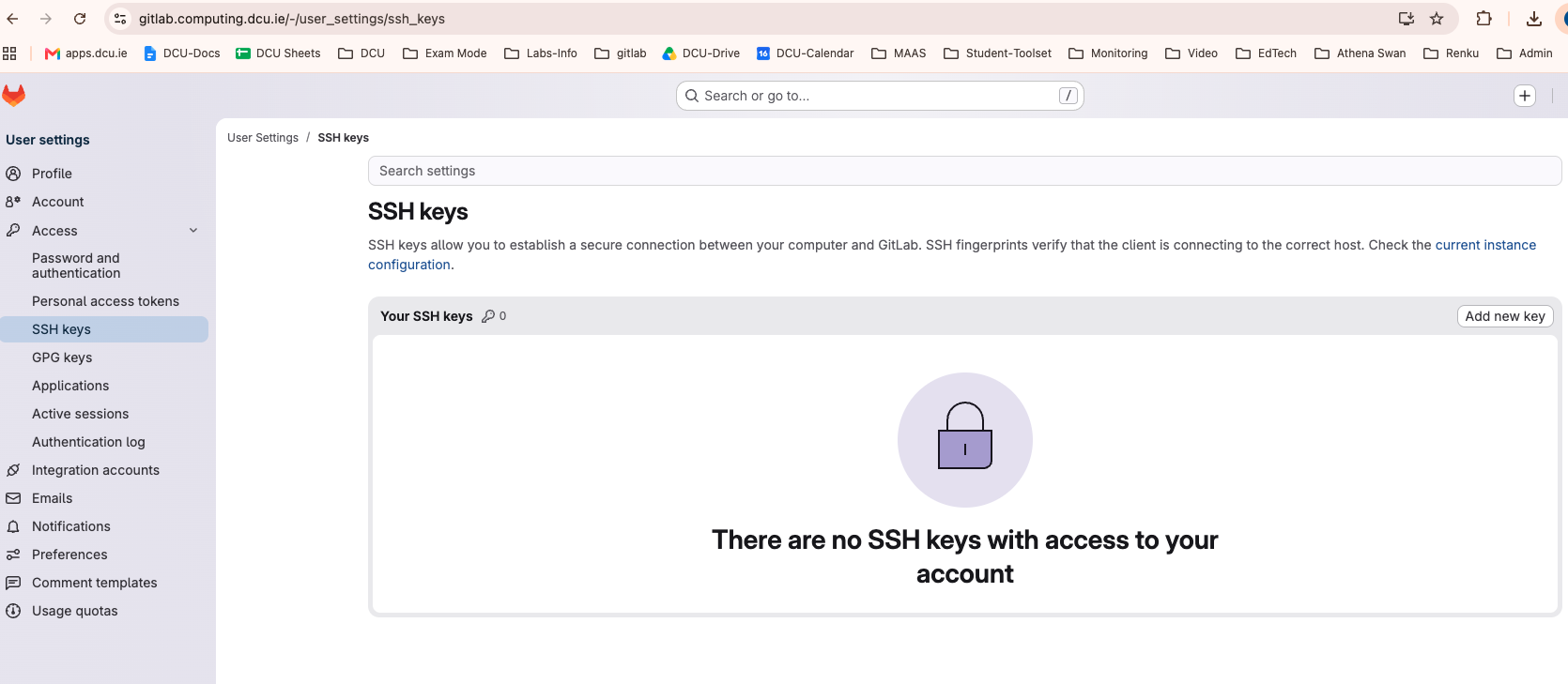Add SSH Key to Gitlab
